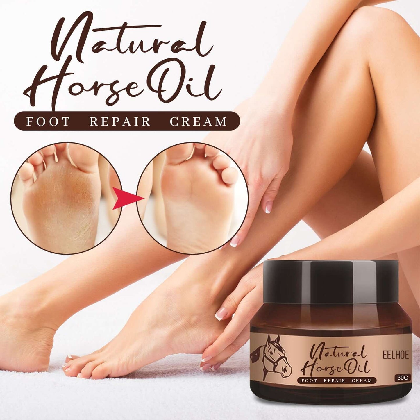 Horse Oil Foot Repair Cream For Dry And Peeling Feet