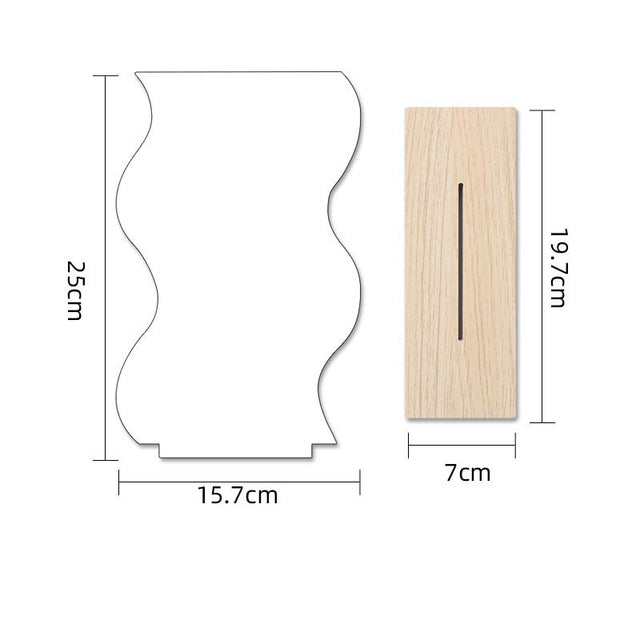 Irregular Acrylic Makeup Mirror with Wooden Base